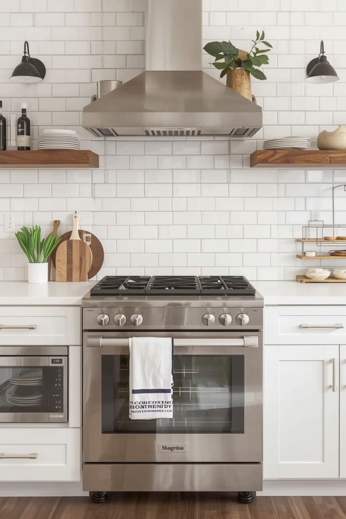 Grey and White Backsplash for Dark Cabinets (Balanced Contrast)