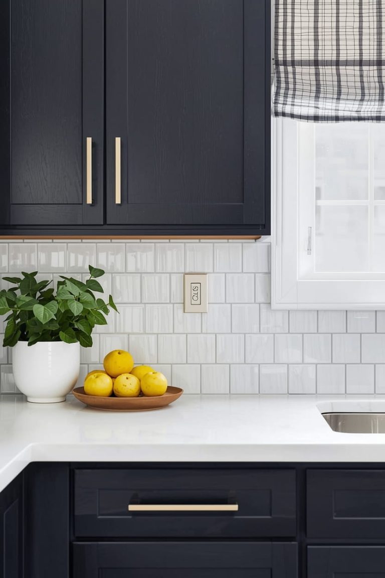 Light Backsplash With Dark Cabinets (Bright Without Being Stark)