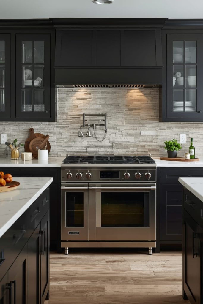 Marble Tile Backsplash With Dark Cabinets (Instant Luxury)