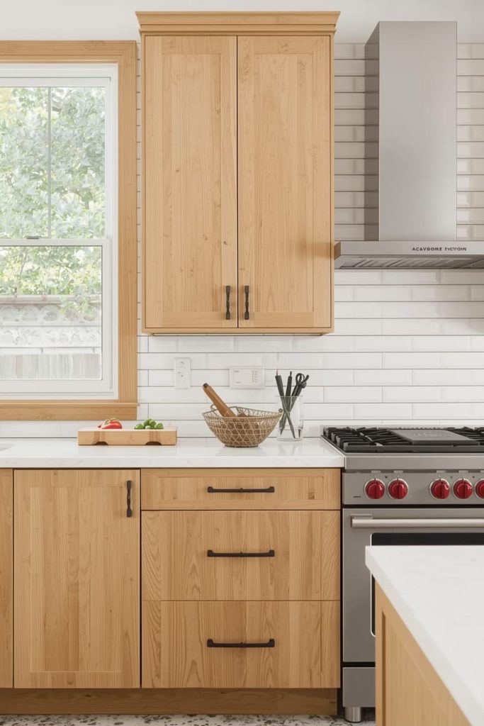 Modern Tile Backsplash Ideas for Oak Cabinets