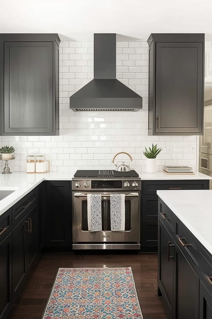 Neutral Backsplash for Dark Cabinets (Quietly Sophisticated)