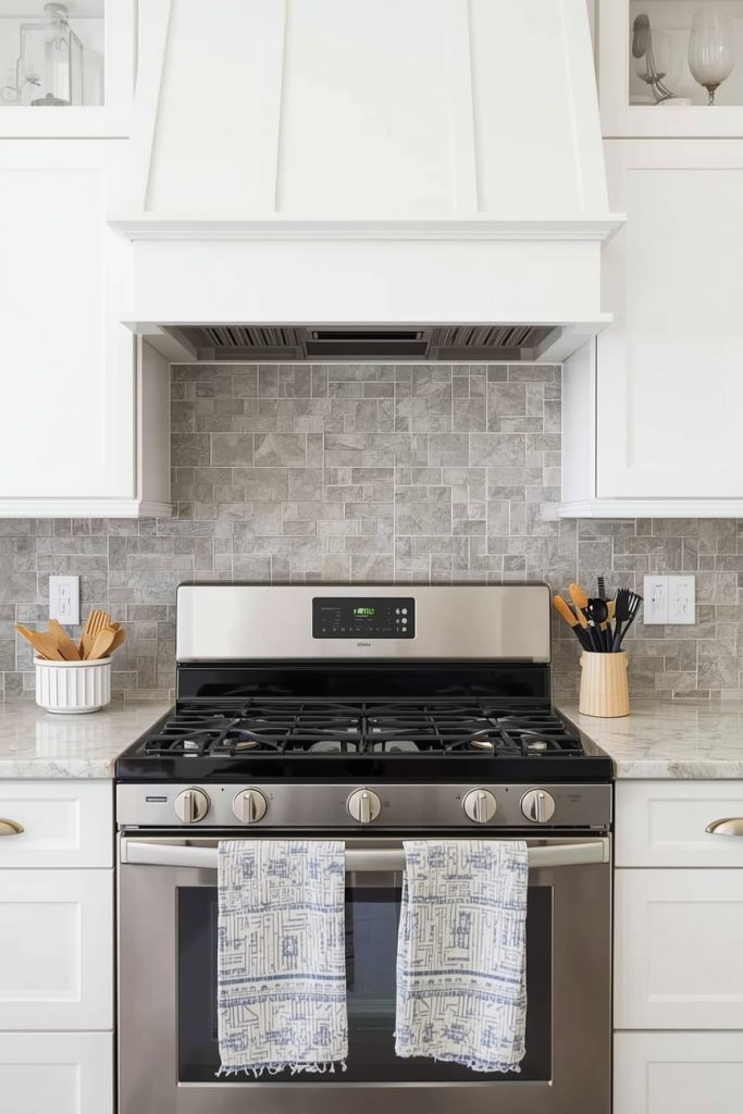 Neutral Backsplash for Oak Cabinets in Beige or Cream