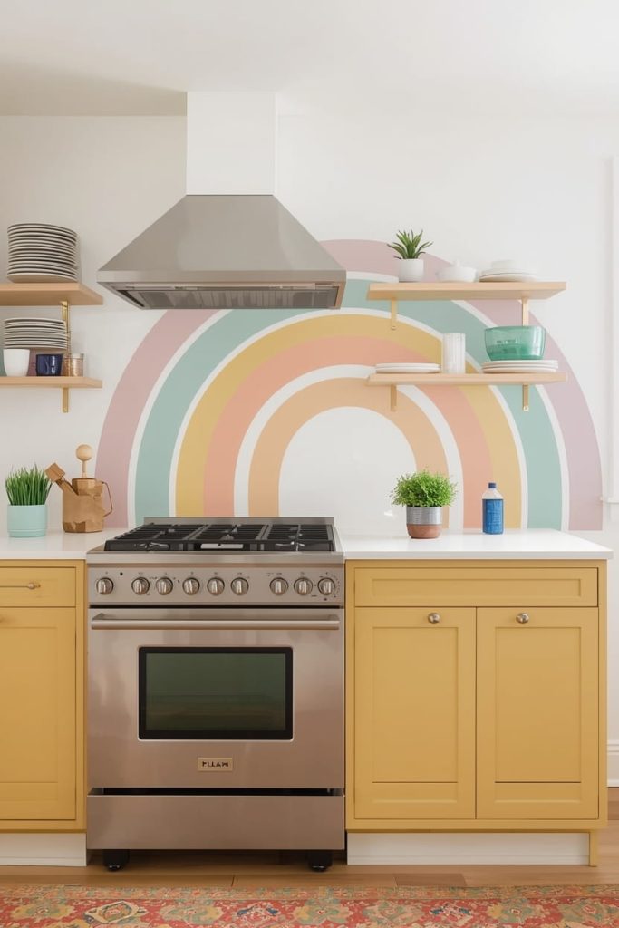 Statement Tile Backsplash Kitchen With Oversized Tiles