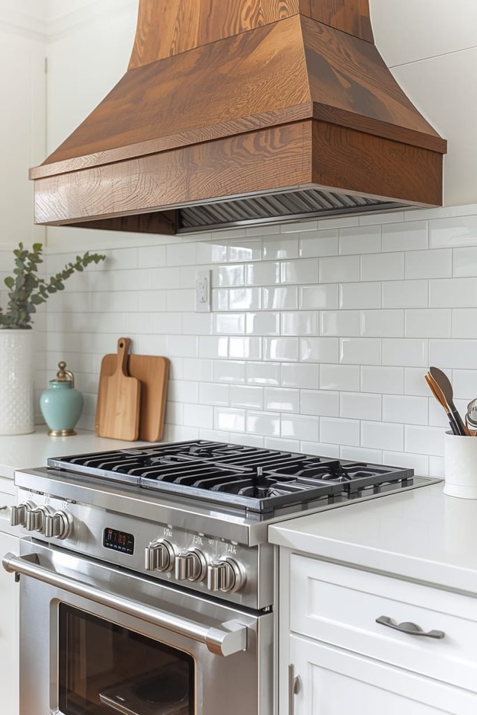White Subway Tile Backsplash Kitchen Ideas With Accent Details