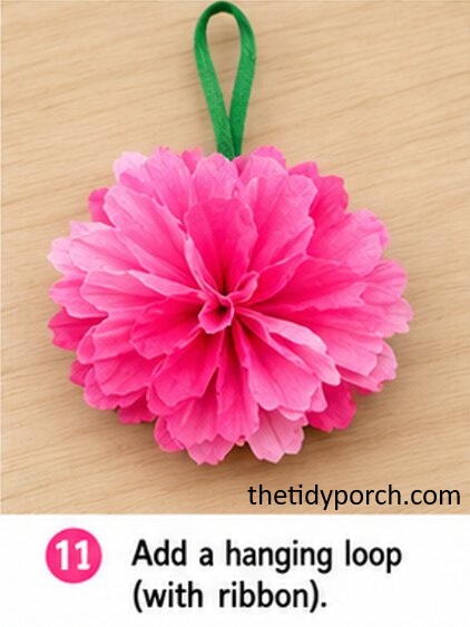 add a hanging loop with ribbon