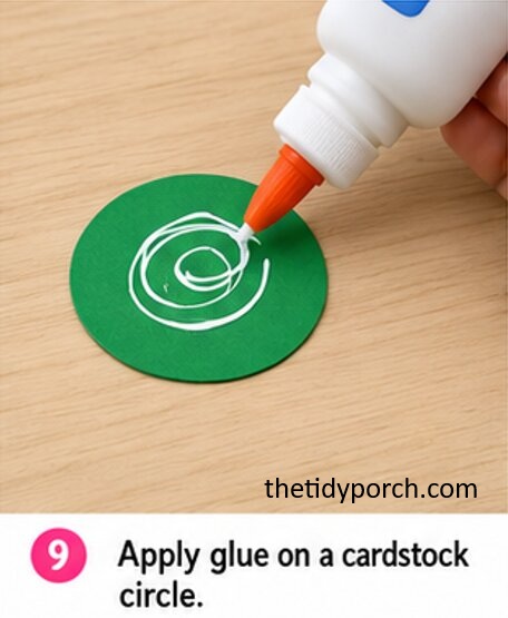 apply glue on a cardstock