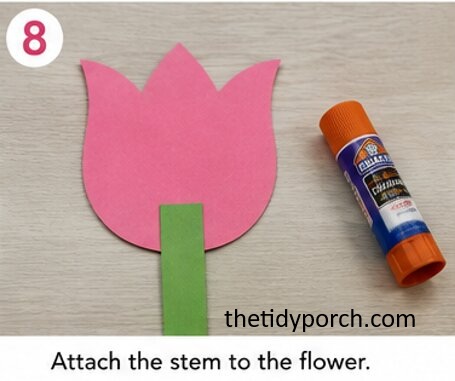 attach the stem to the flower