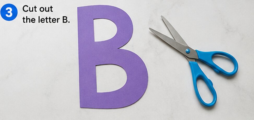 cut out the letter B