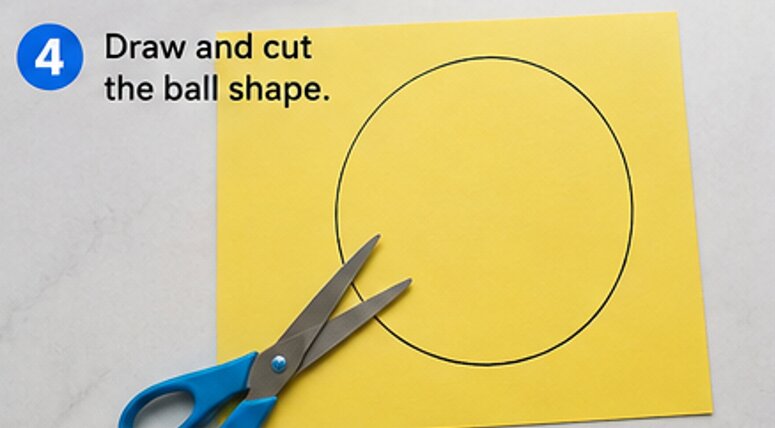 draw and cut the ball shape