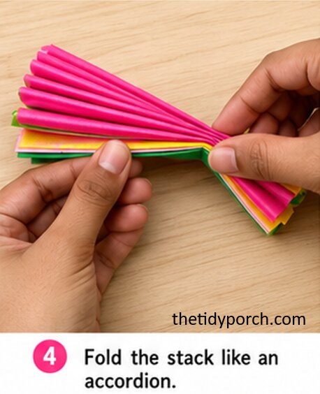fold the stack like an accordion