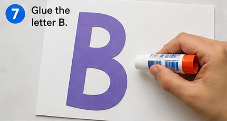 glue the letter b