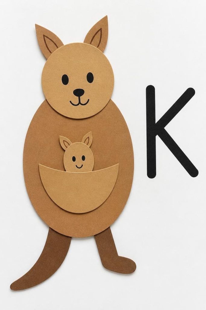 Paper Kangaroo Craft for Letter K