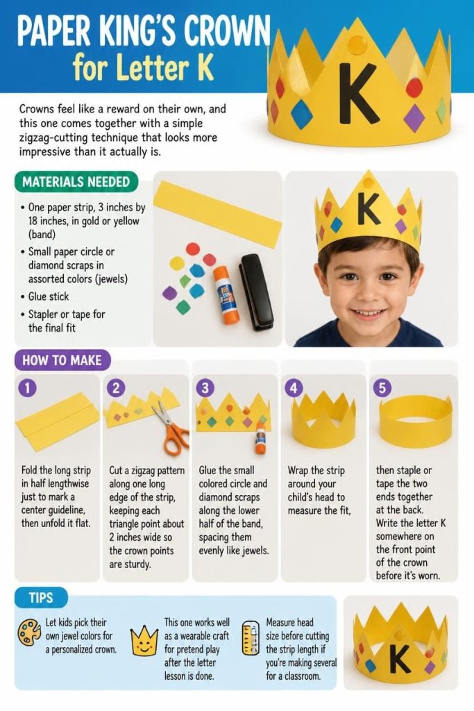 Paper King's Crown Craft for Letter K