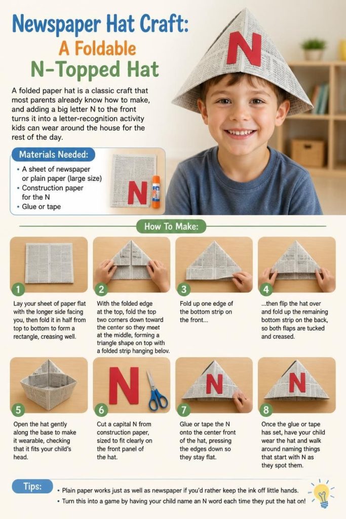Newspaper Hat Craft: A Foldable N-Topped Hat
