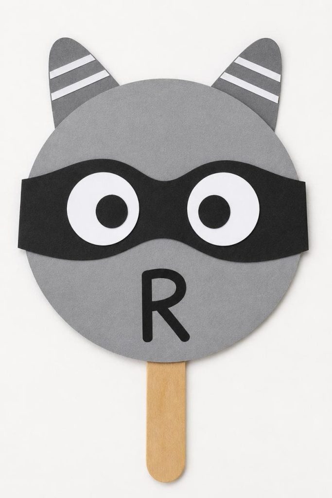 Raccoon Face Craft for Letter R