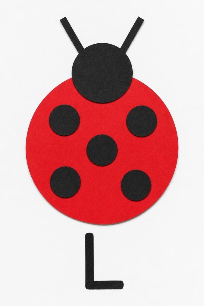 Paper Ladybug Craft for Letter L