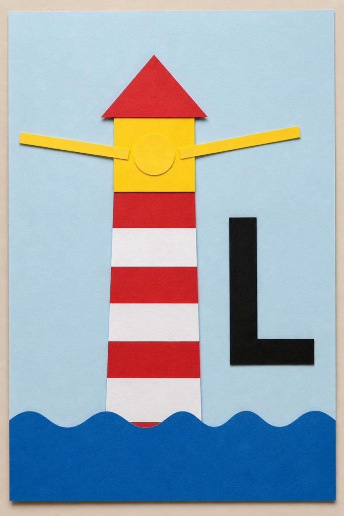 Paper Lighthouse Craft for Letter L