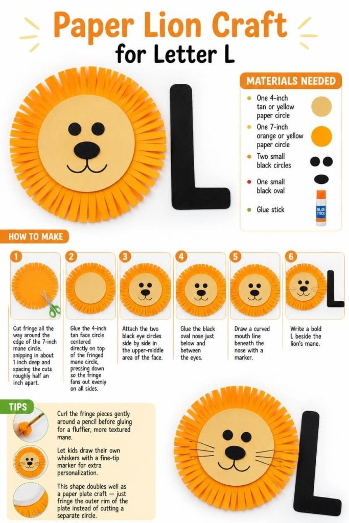 Paper Lion Craft for Letter L