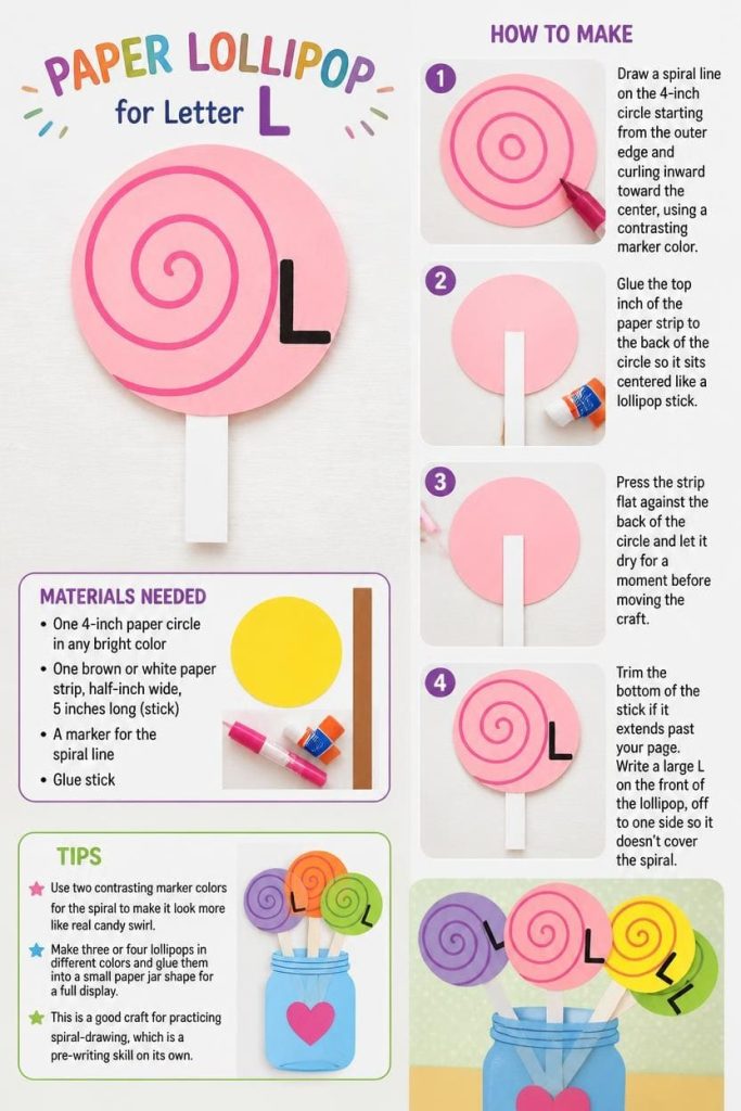 Paper Lollipop Craft for Letter L