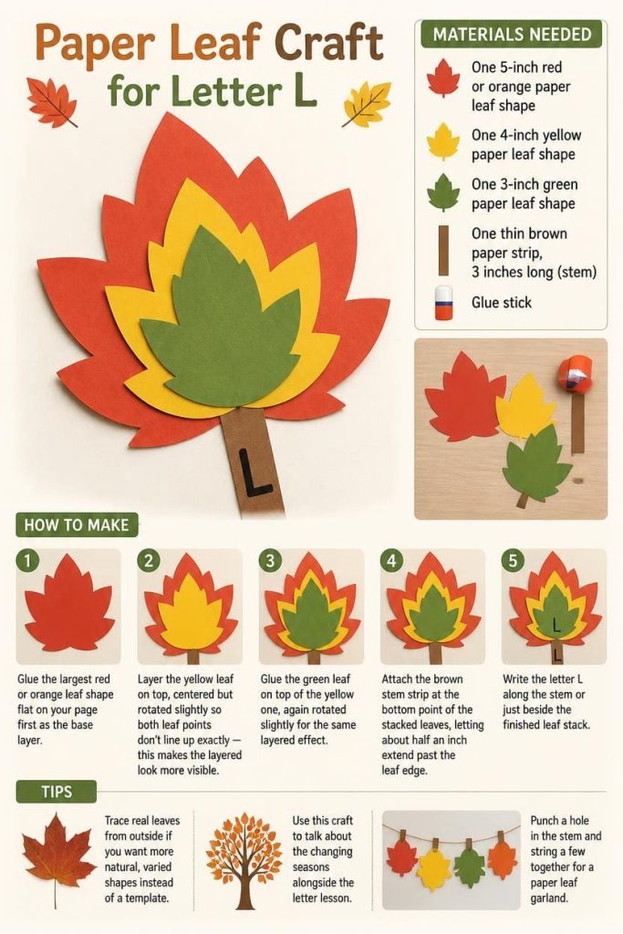 Paper Leaf Craft for Letter L