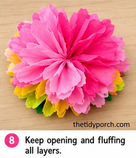 keep opening and fluffing all layers