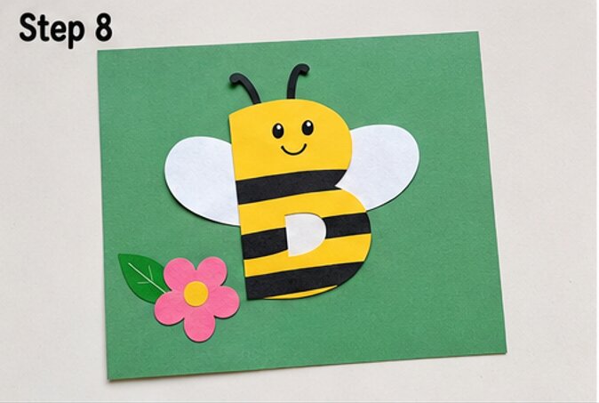 Glue the Finished Bee to the Background