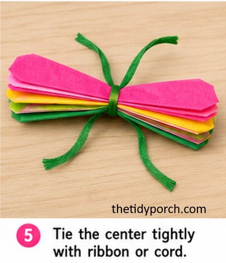 tie the center tightly with ribbon or cord
