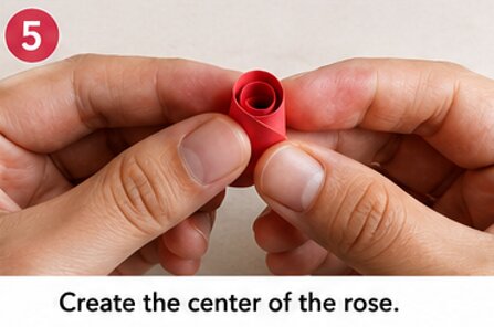 create the center of the rose
