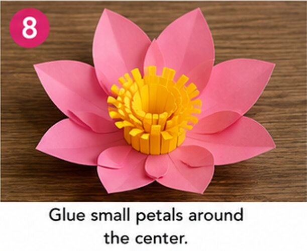 glue small petals around the center