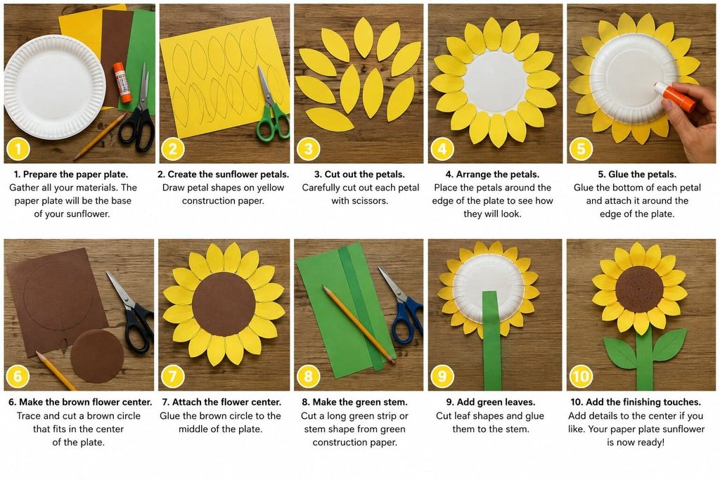 Paper Plate Sunflower Craft