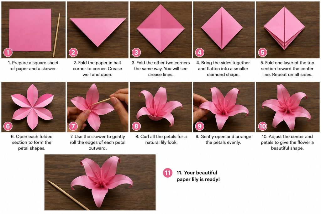 Lily Flower Paper Craft