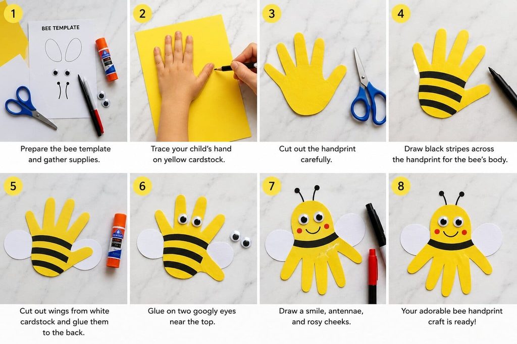 bee handprint craft: Step-by-Step Tutorial