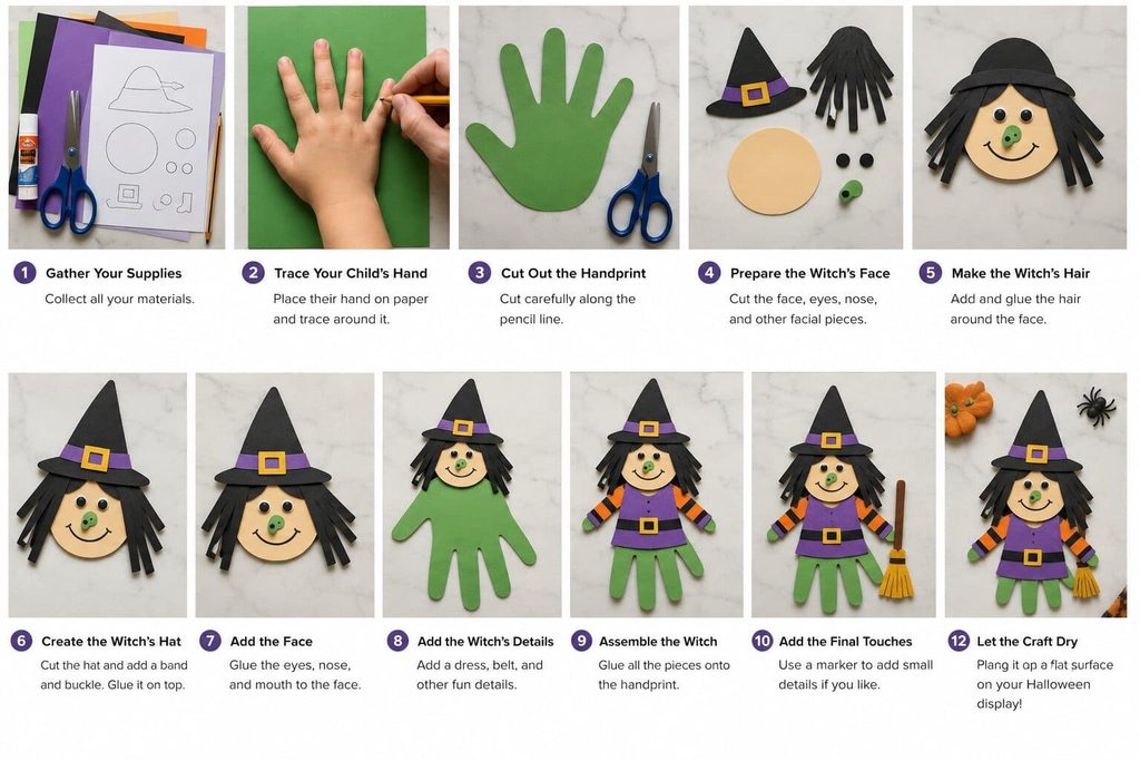 Witch Handprint Craft Tutorial