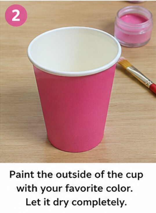 paint the outside of the cup with your favorite color