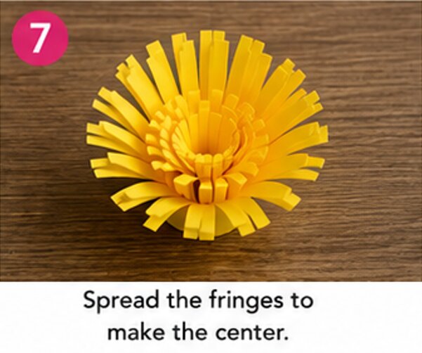 spread the fringes to make the center