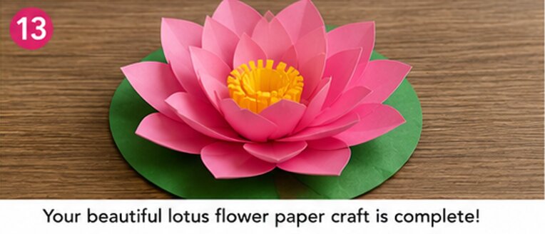 your beautiful lotus flower paper craft is complete