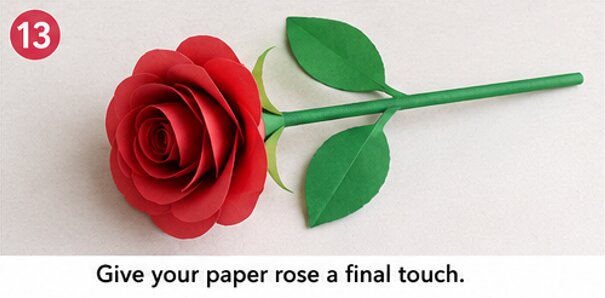 your paper rose flower craft is ready